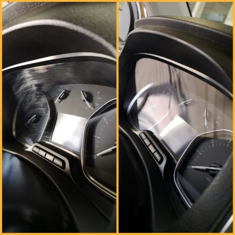 Vorher Nachher Referenz Innenraum Smart Repair Entfernung von Kratzern auf Steuerkonsole